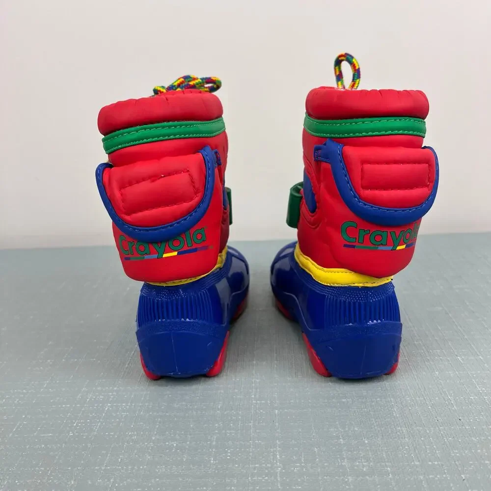 Vintage Crayola Color Block Winter Snow Boots Toddler 5
